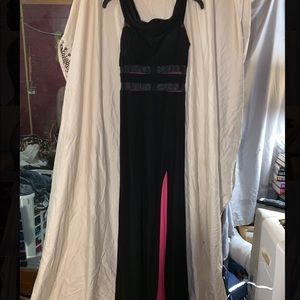 B. Darlin floor length black/hot pink prom dress